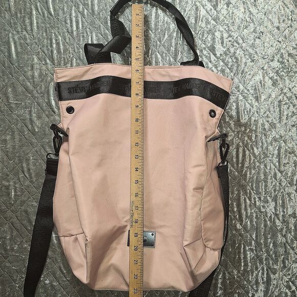 Steve Madden Blush Pink Nylon Crossbody Tote Bag Travel Gym VGUC